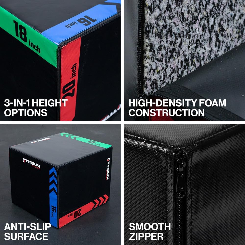 Titan Fitness 3-in-1 Heavy Foam Plyometric Jump Box