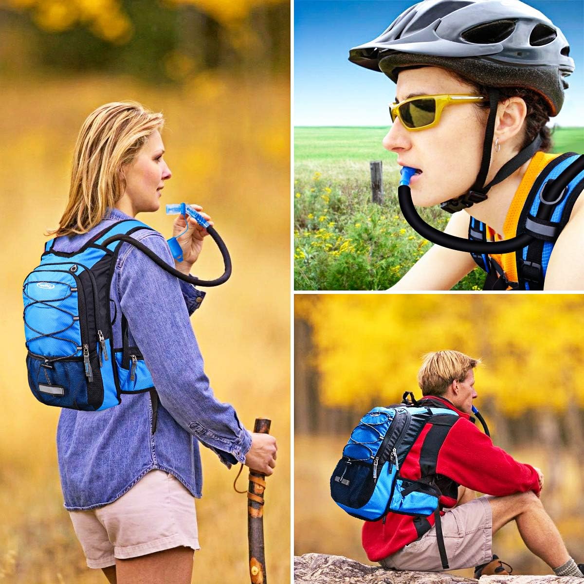 Hydration Backpack with 3L Water Bladder, Small Hydration Pack Backpack for Men Women, Lightweight Water Backpack with Cooler Layer for Running, Biking, Hiking