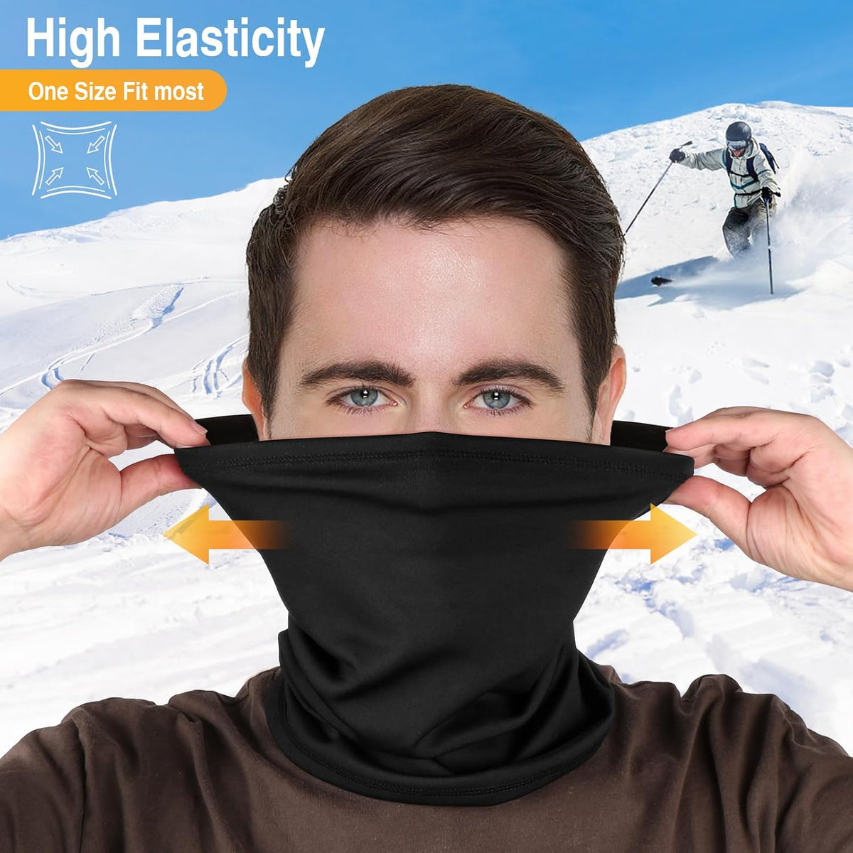 LUOLIIL VOE 2 Pack Winter Neck Gaiter Warmer for Men&Women,Windproof Face Cover Fleece Face Mask Scarf for Cold Weather Sport