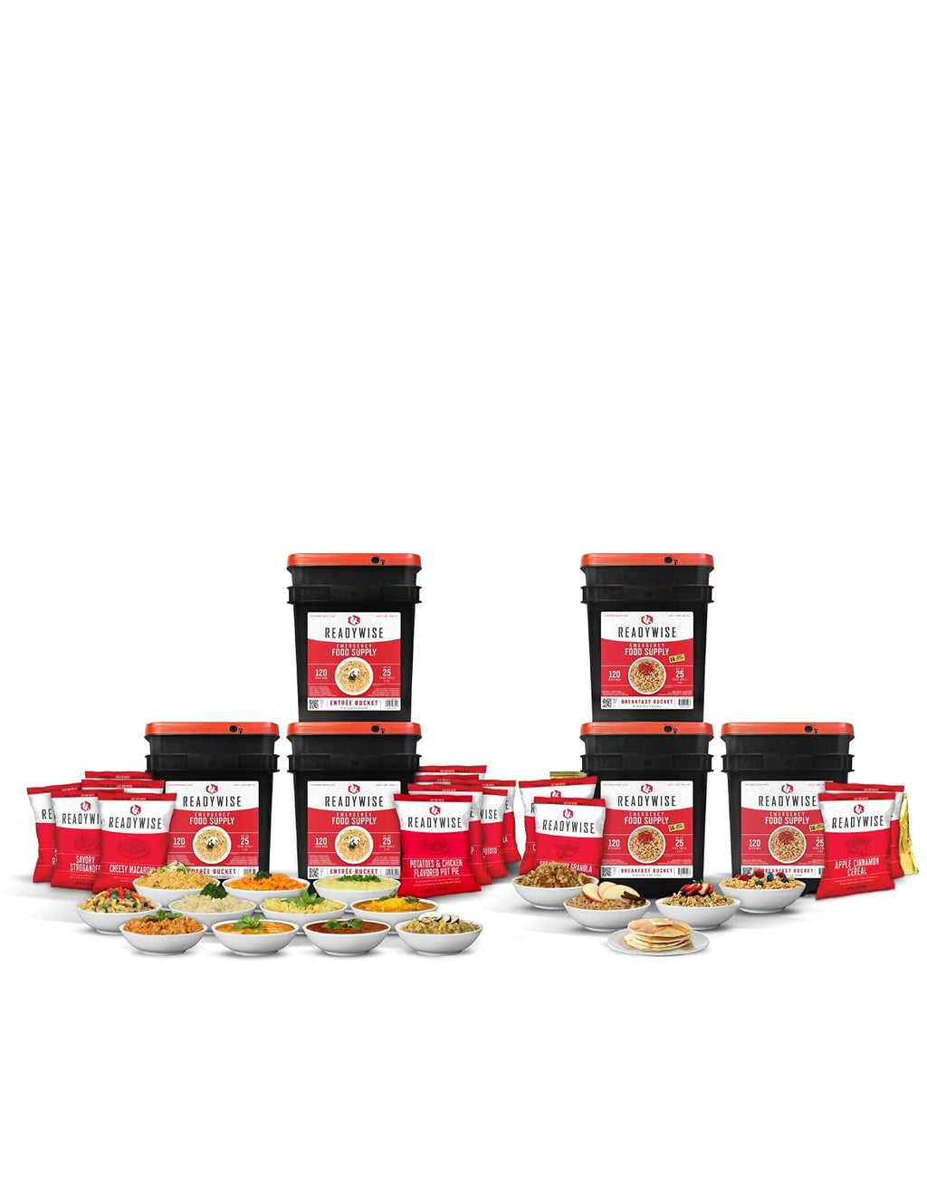 READYWISE Emergency Food Survival Supply 720 Servings, 6 Buckets