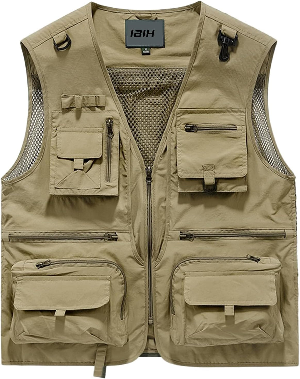 Mens Outdoor Vest Breathable Quick-Dry Fishing Vest Camping Hiking Lightweight Vest with Multi-Pocket