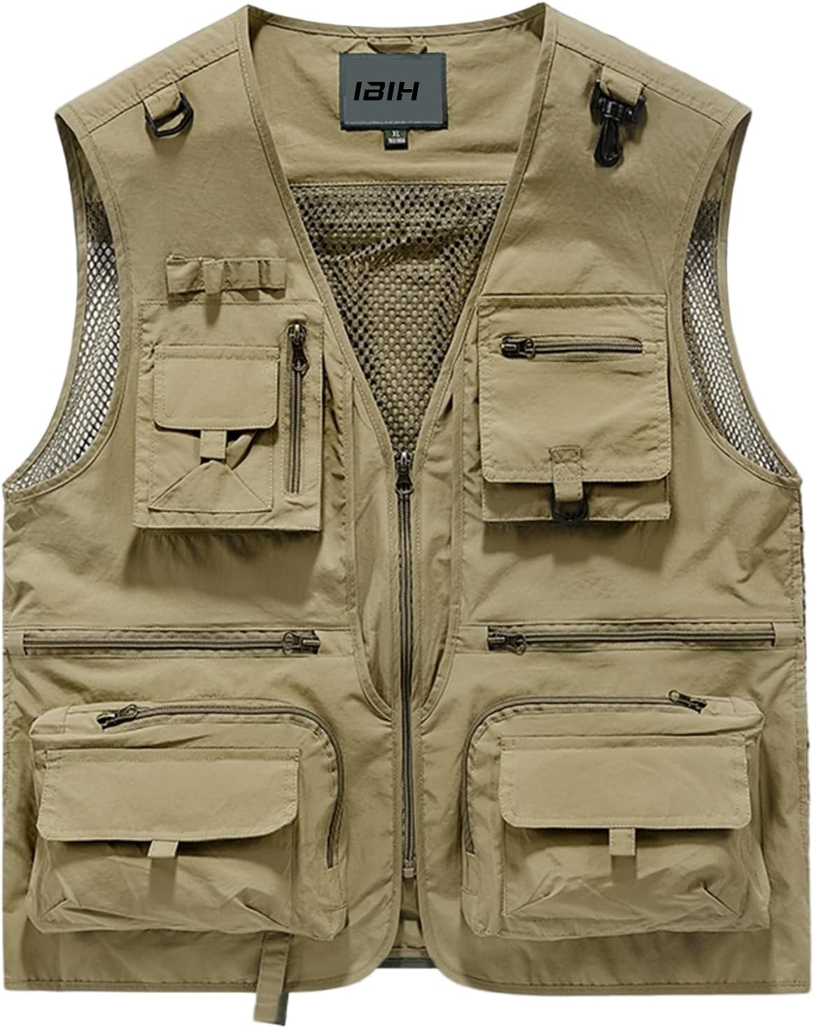 Mens Outdoor Vest Breathable Quick-Dry Fishing Vest Camping Hiking Lightweight Vest with Multi-Pocket