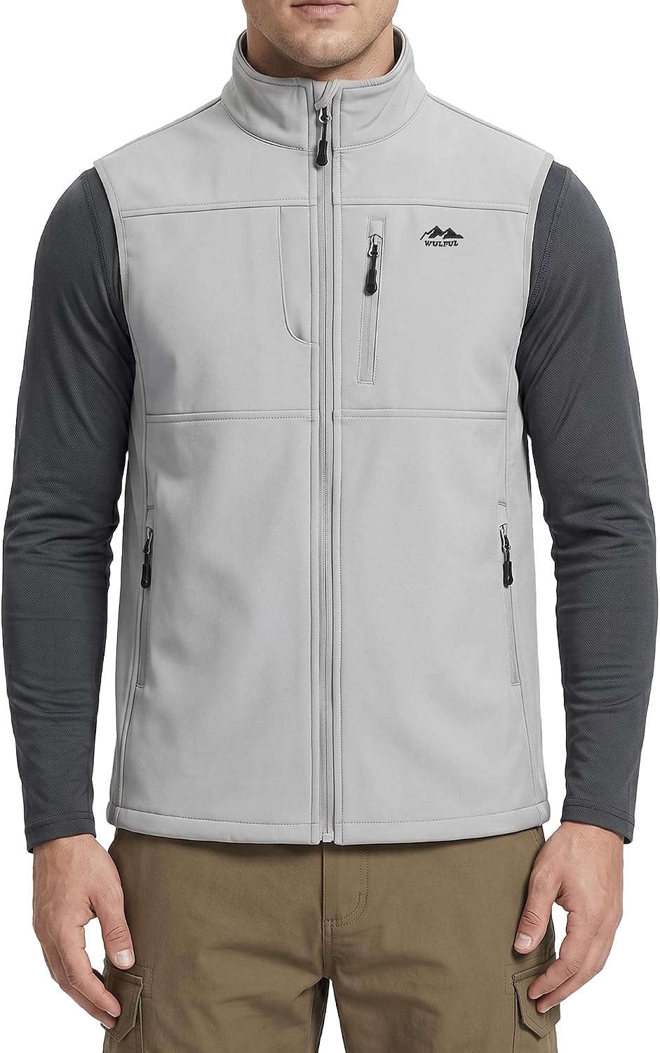 WULFUL Men's Golf Vest Windproof Lightweight Outerwear Sleeveless Jacket