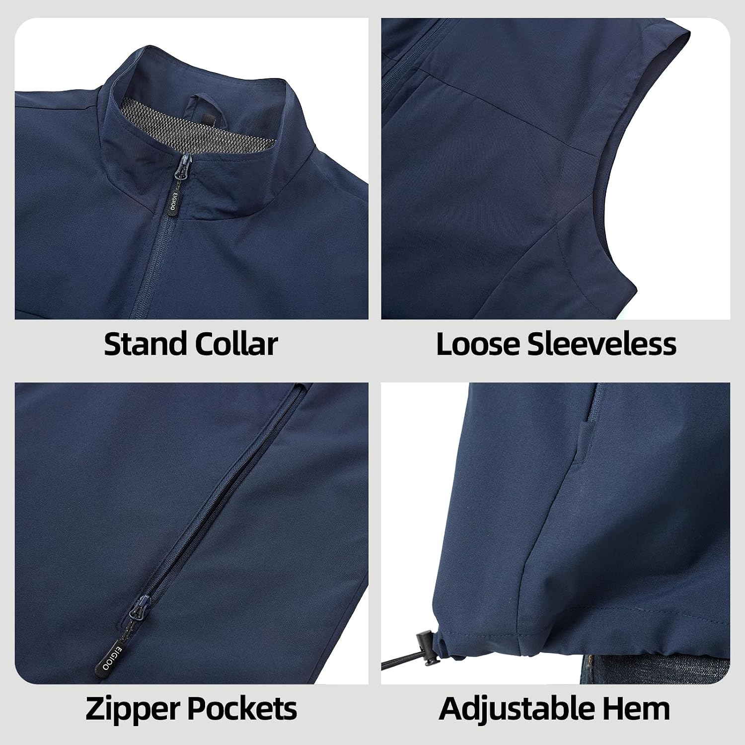 Men's Lightweight Outerwear Vest Softshell Sleeveless Jacket
