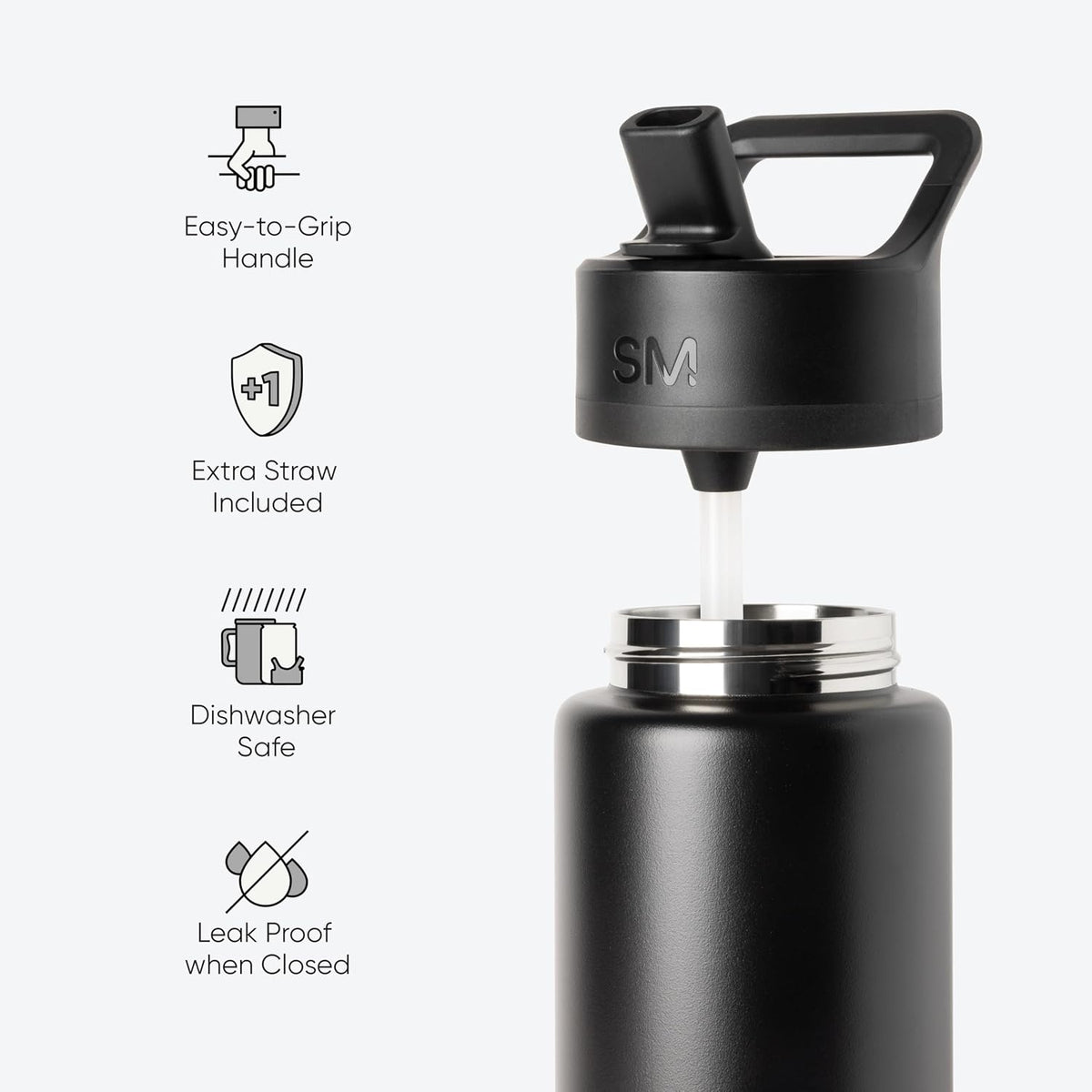 Simple Modern Insulated Water Bottle with Straw | 18oz | Beige