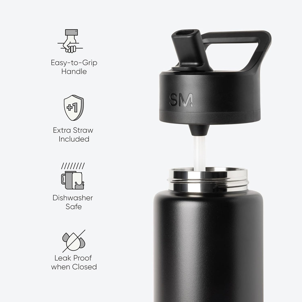 Simple Modern Insulated Water Bottle with Straw | 18oz | Orange