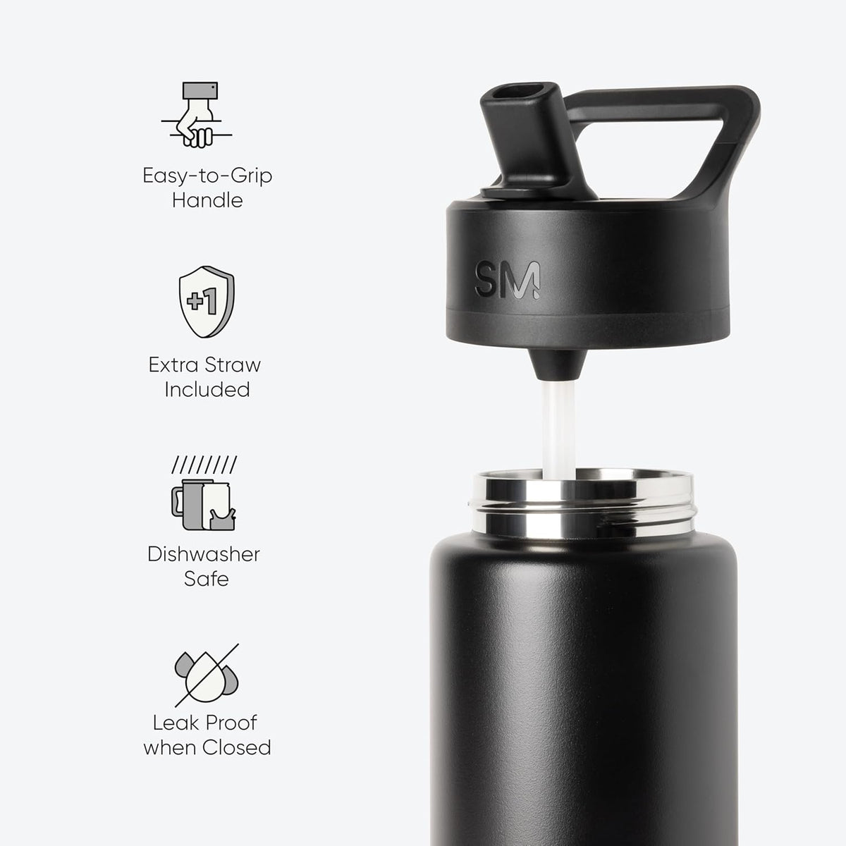 Simple Modern Insulated Water Bottle with Straw | 18oz | Orange