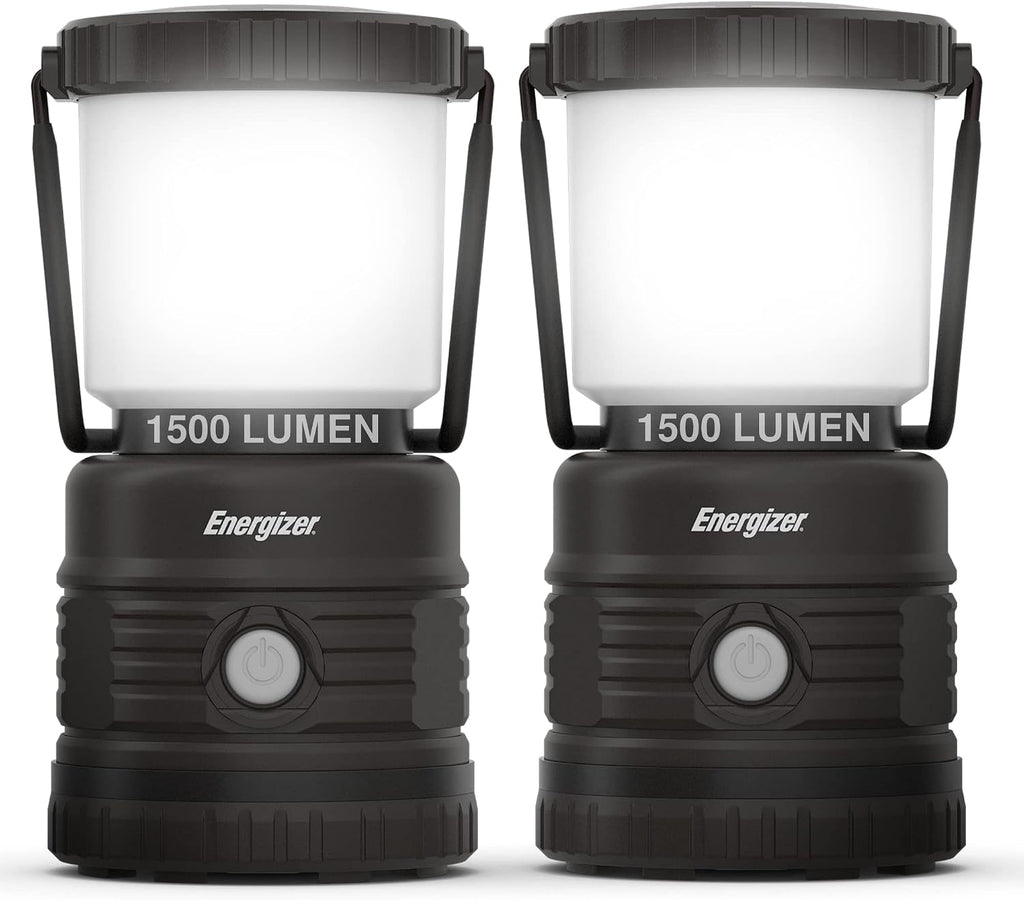 ENERGIZER LED Lantern X1500 (2-Pack), IPX4 Water Resistant Tent Lights, Super Bright Battery Powered Lanterns for Camping, Outdoors, Emergency