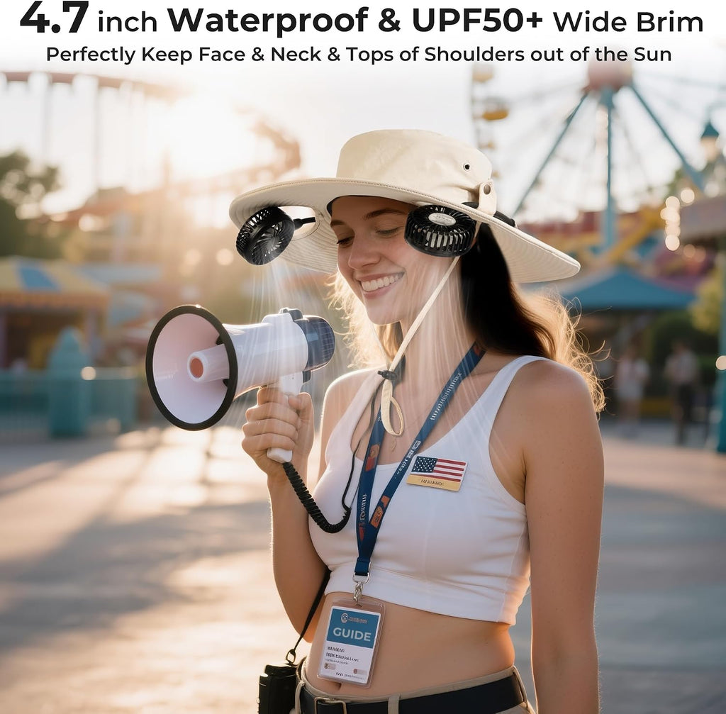 AMACOOL Bucket Hat Fan, Gifts for Him Father Dad Husband, Fishing Essentials for Women Men Camping Hiking Beach Gardening