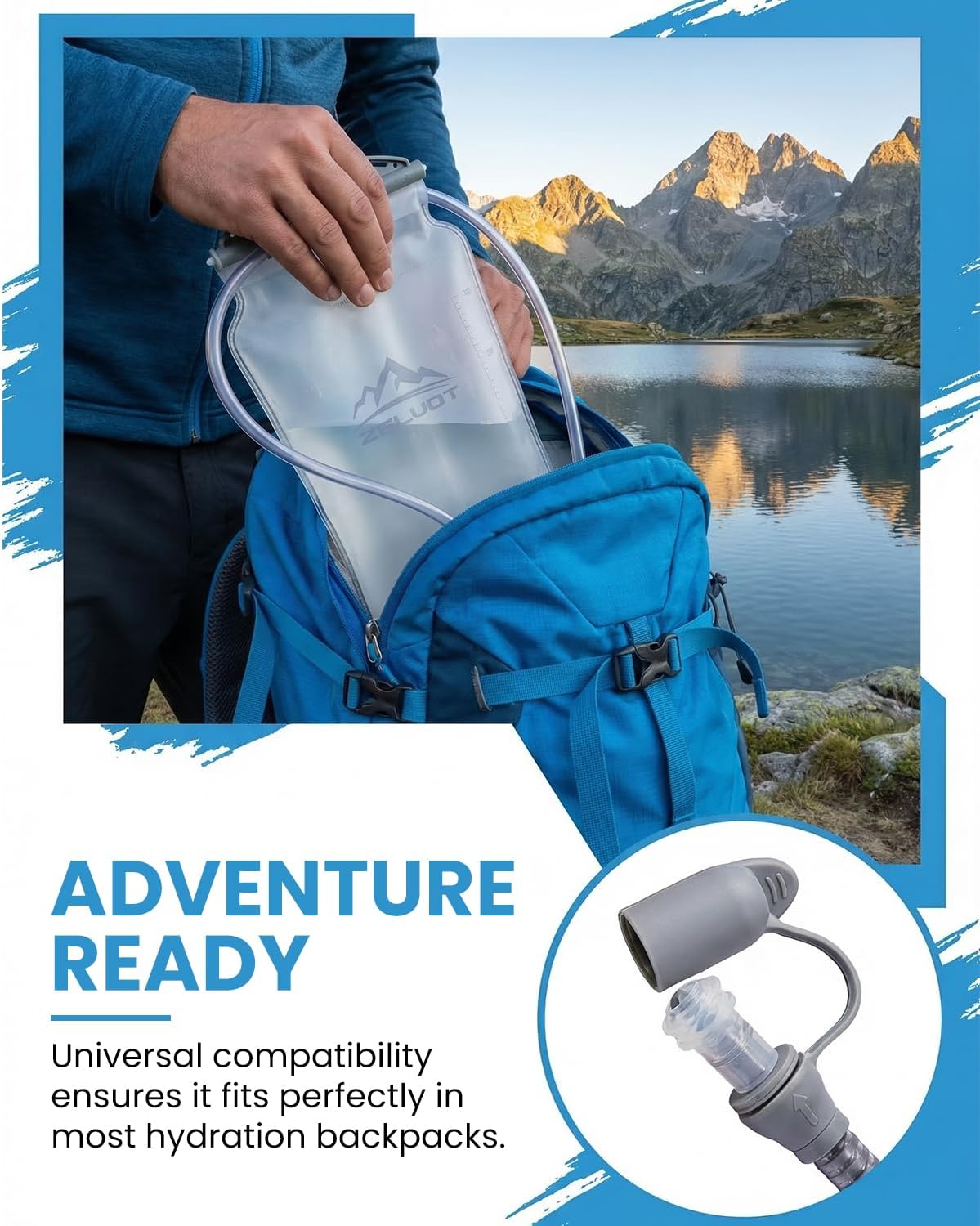 Zelvot 2L-3L Hydration Bladder Kit, 6 in1 Water Bladder with Cleaning Kit