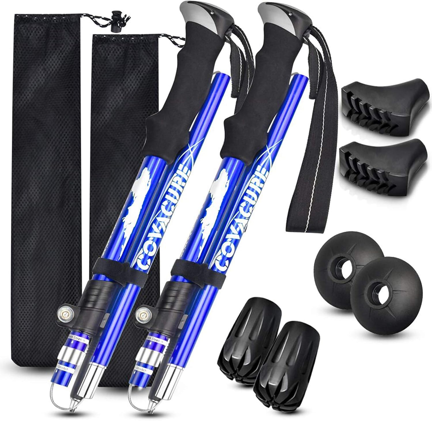 Covacure Hiking Poles Collapsible Lightweight-Aluminum 7075 Trekking Poles