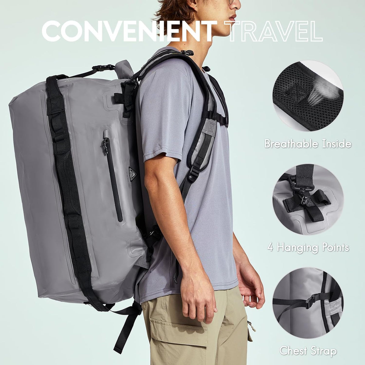Haimont IPX7 Waterproof Roll-Top Dry Duffel Backpack Bag