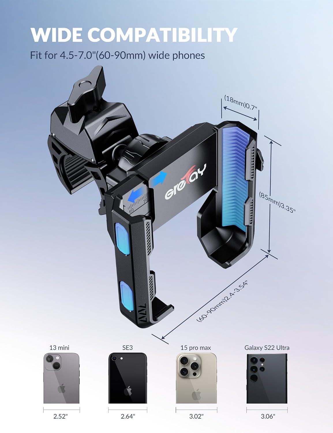 Grefay Bike Phone Mount for Electric, Mountain, Scooter, and Dirt Bikes