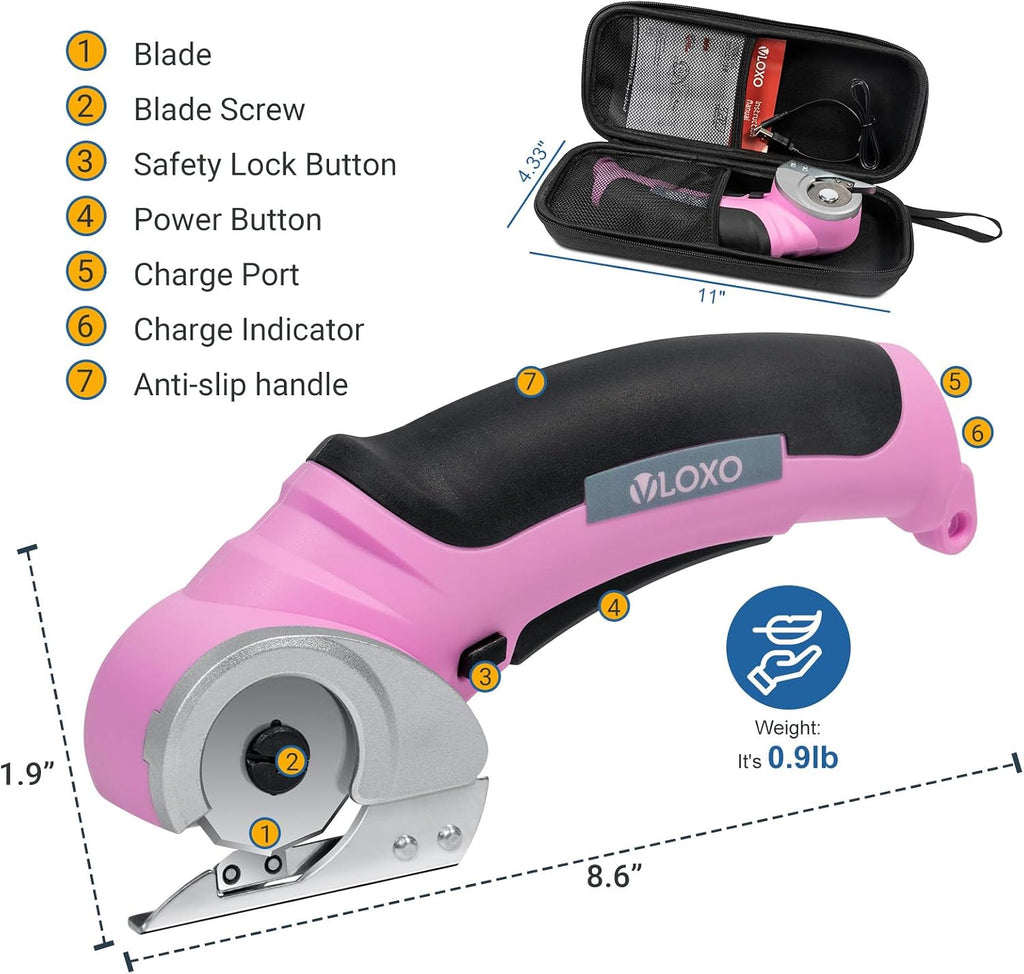 VLOXO Cordless Electric Scissors Cardboard Cutter with Replacement Blade