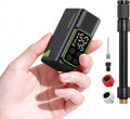 Electric Bike Pump, Fast-Inflation Mini Tire Inflator 150PSI with Gauge, Brushless Motor Rechargeable Cordless Air Pump for Presta & Schrader Valves, for Road/Mountain Bikes, Motorcycles, Balls