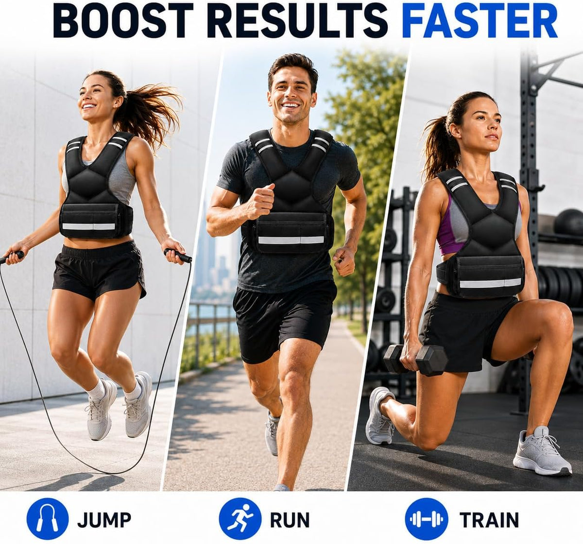 Adjustable Weighted Vest for Men and Women,4-10lb Variable Body Weight Vest for Home Workouts, Running, Rucking, HIIT & Strength Training, Removable Ironsand Weights, Reflective & Pockets