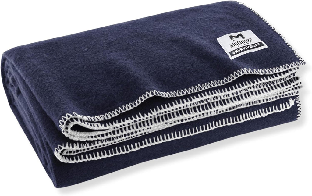 M MCGUIRE GEAR Heavy Duty Wool Blanket, Survival, Emergency, and First Aid Use – Mil-Spec, Fire Retardant, Durable Outdoor Wool Blankets for Camping. - Maroon, (64 x 90 inches)