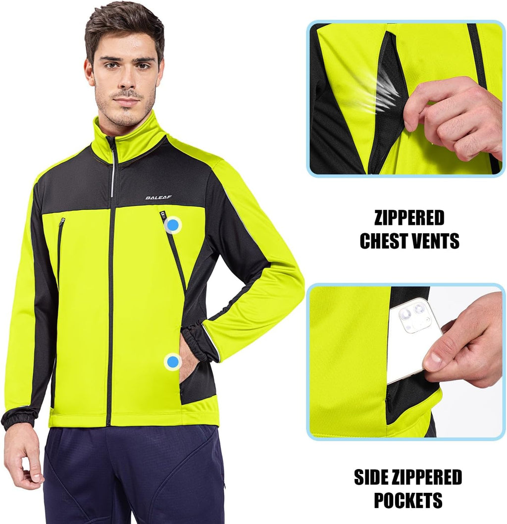 baleaf Men's Cycling Winter Jacket Windproof Softshell Thermal Warm Pockets