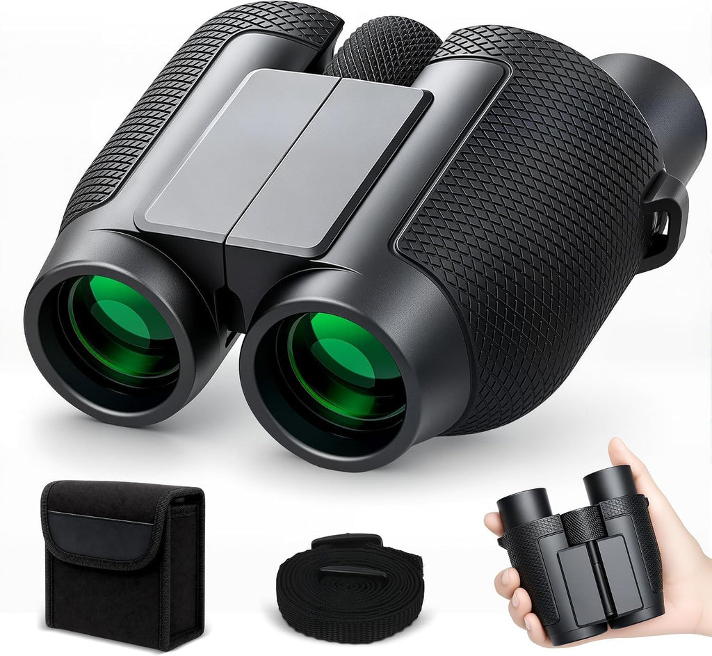 10x25 Compact Binoculars for Adults and Kids High Powered