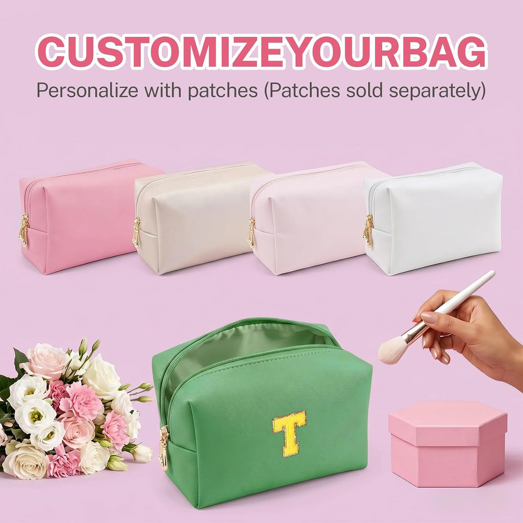 15 Pcs Makeup Bag Bulk PU Cosmetic Pouches Preppy Waterproof Travel Toiletry Bags Aesthetic Storage Organizer Bags Party/Birthday Gift Favors for Teen Girls Women (Vivid Series)