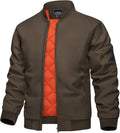 KEFITEVD Men's Bomber Jackets Winter Windbreaker Warm Full Zip Casual Coats