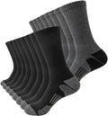 JOYNÉE 8 Pairs Mens Athletic Crew Socks Cushion Running Work Breathable Outdoor Socks for Men