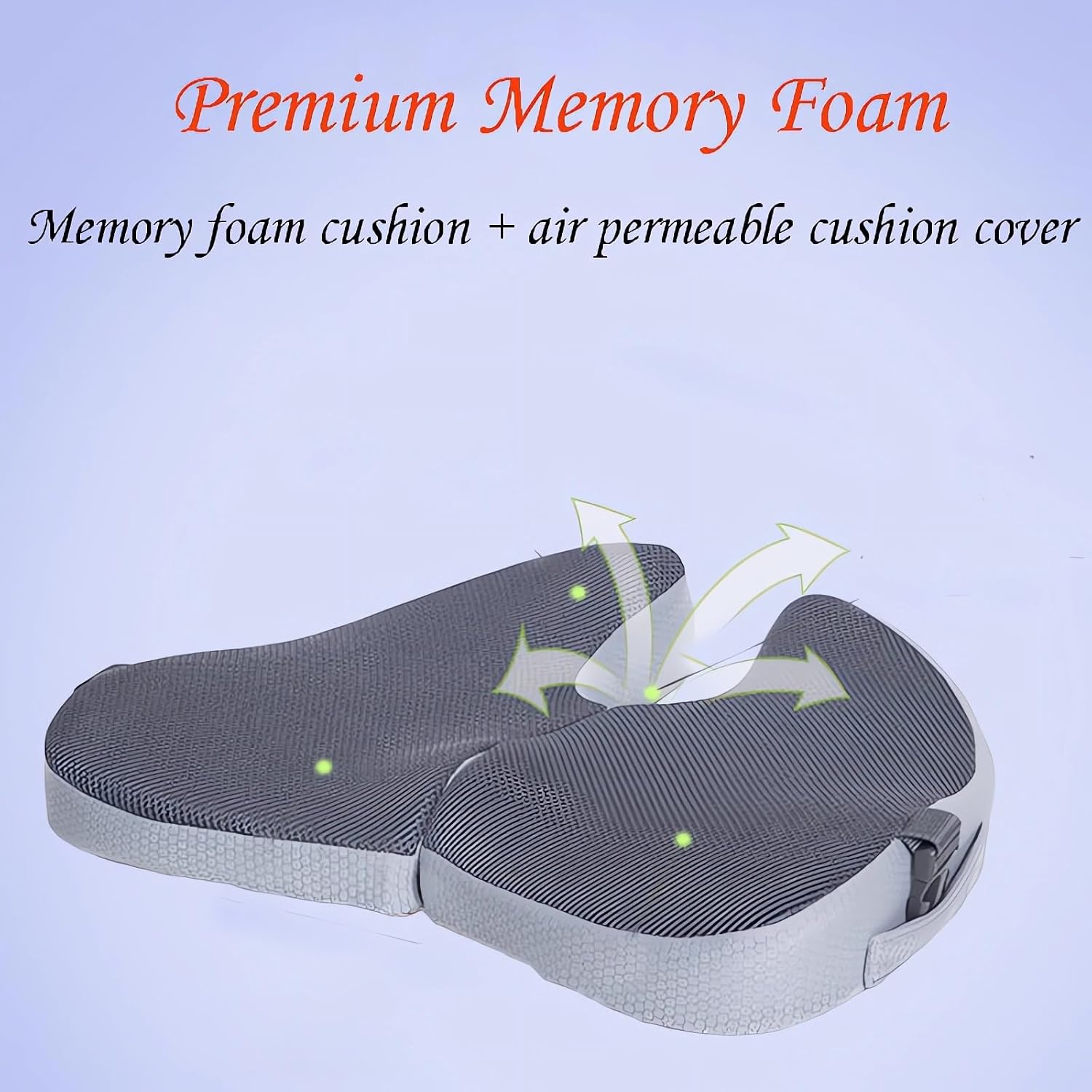 Small Travel Seat Cushion for Airplane,Portable Foldable Seat Cushion,Sciatica Pain Relief with Built-in Handles-Memory Foam Chair Cushions to Enhance Posture & Back Pain,for Car, Office, Gaming (