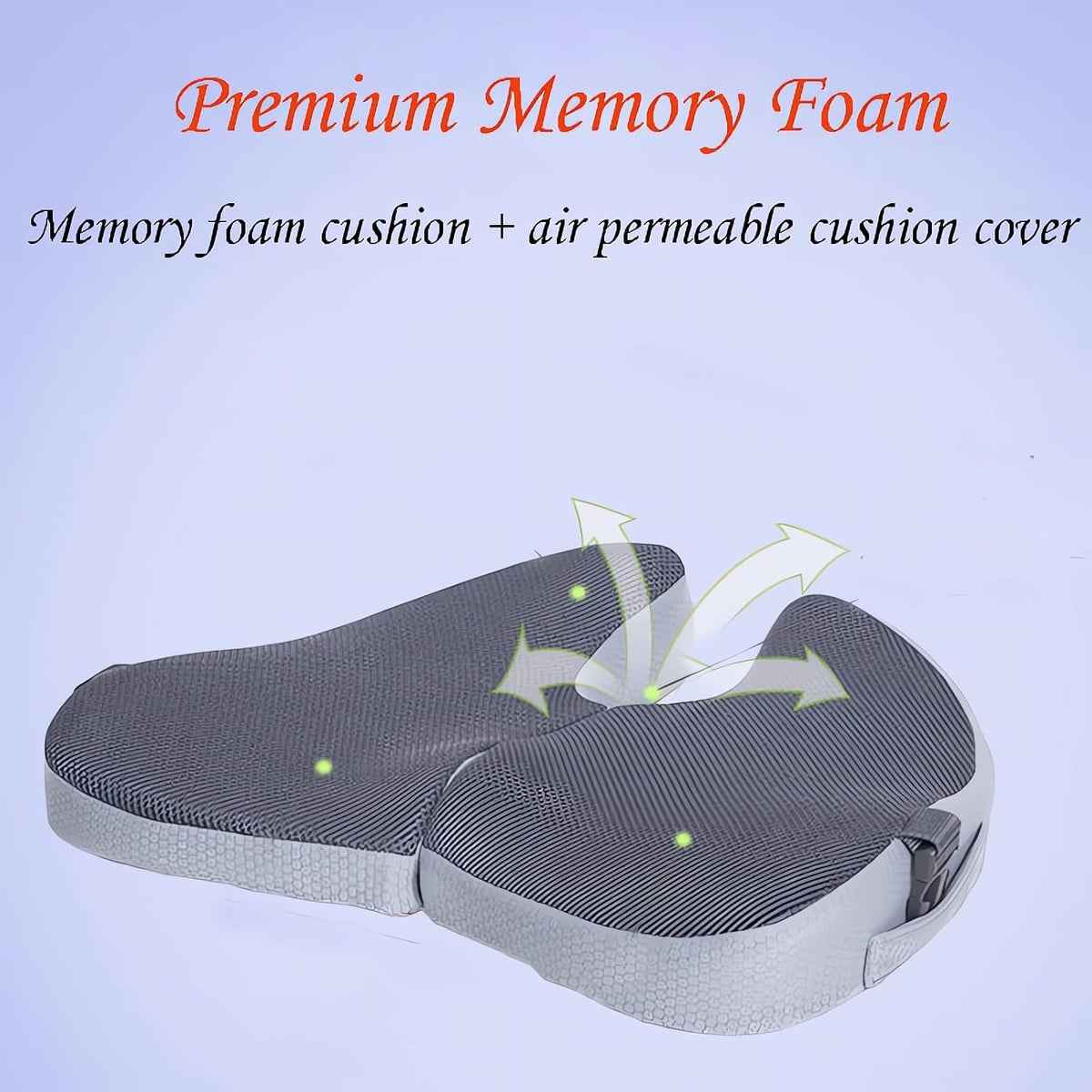 Small Travel Seat Cushion for Airplane,Portable Foldable Seat Cushion,Sciatica Pain Relief with Built-in Handles-Memory Foam Chair Cushions to Enhance Posture & Back Pain,for Car, Office, Gaming (