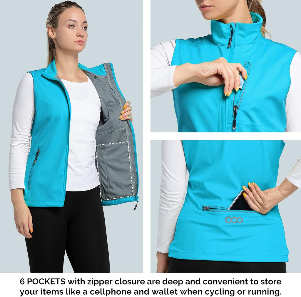 33,000ft Women's Lightweight Running Vest with 6 Pockets for Travel Golf