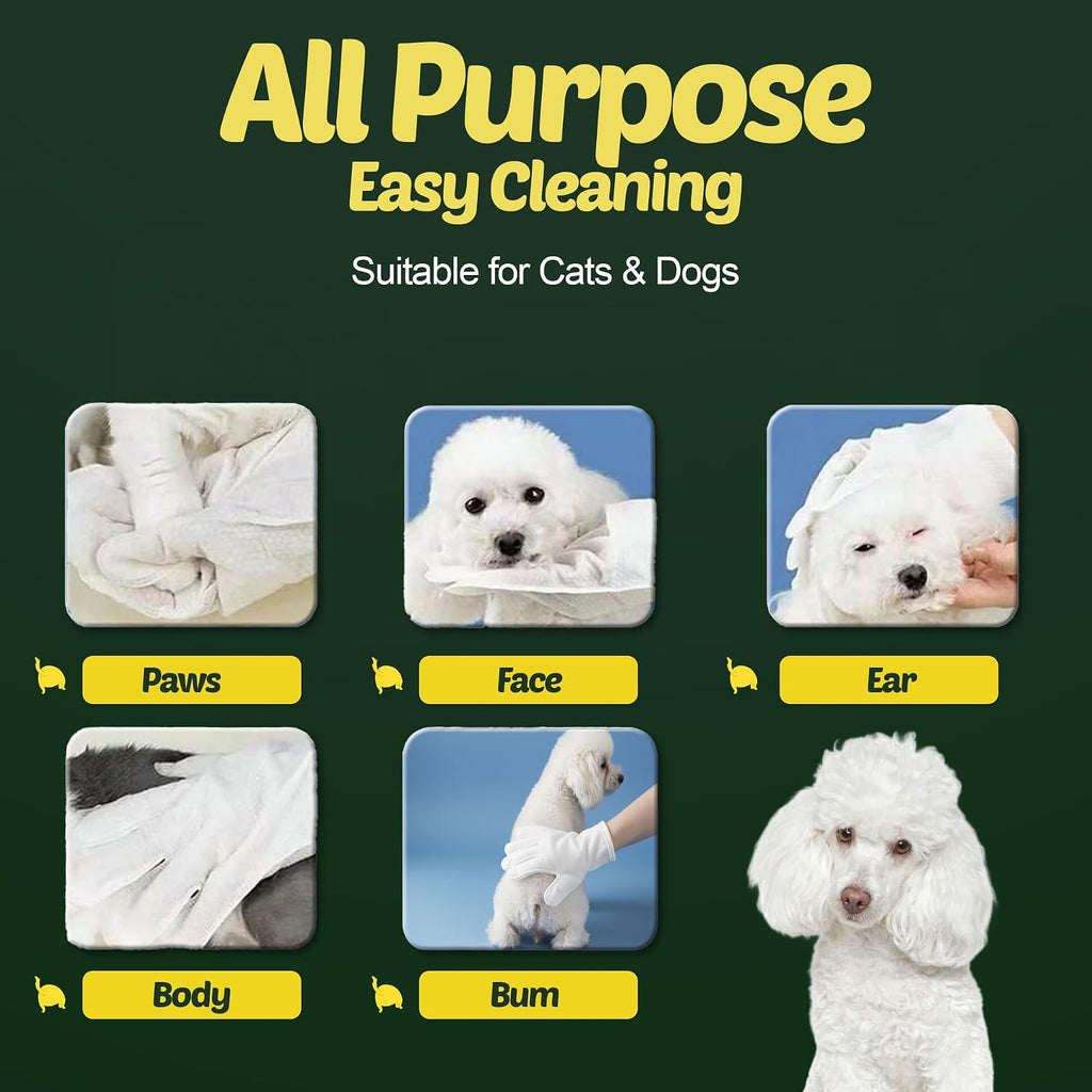 Petazy Pet Wipes for Dogs & Cats - Paws, Ears & Butt Cleaning, 400 Count