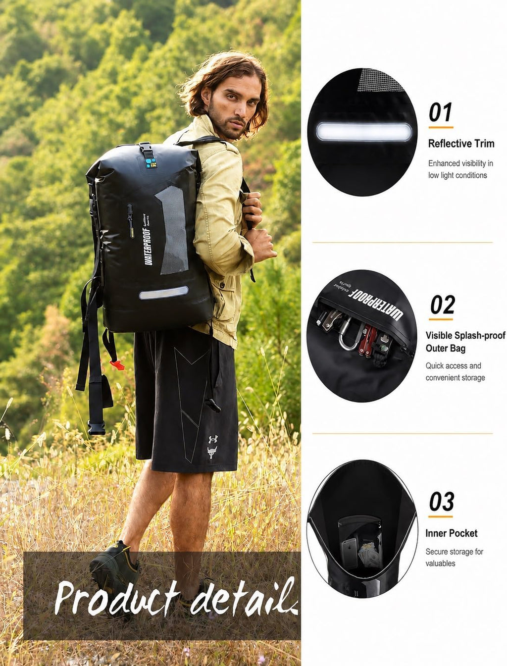 IDRYBAG Waterproof Backpack for Men 20L/30L/40L, Floating Dry Bag Kayak, Dry Backpack Hiking