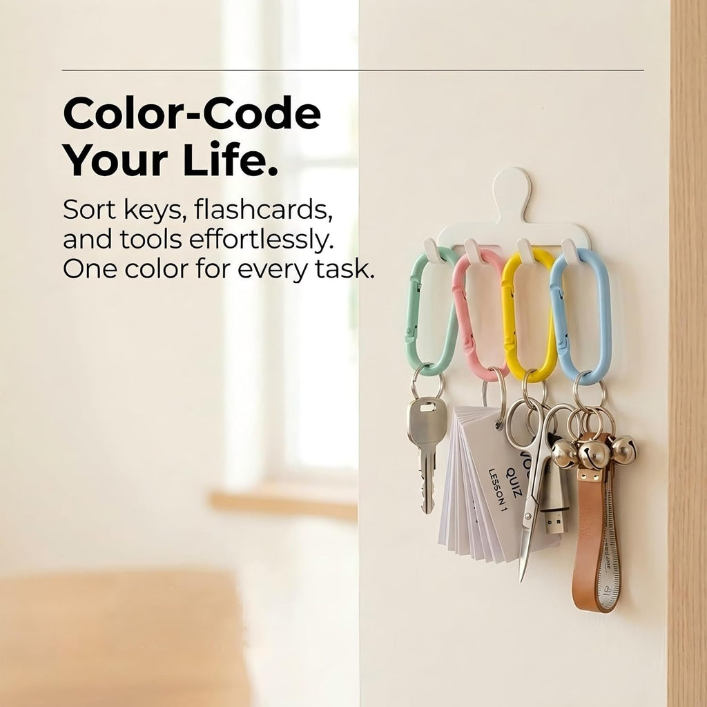 32Pcs Colorful Carabiner Clips,Oval Spring Clips Keychain Clip,Cute Carabiner Aluminum Hook Accessories Snap Link Key Chain Ring Hook