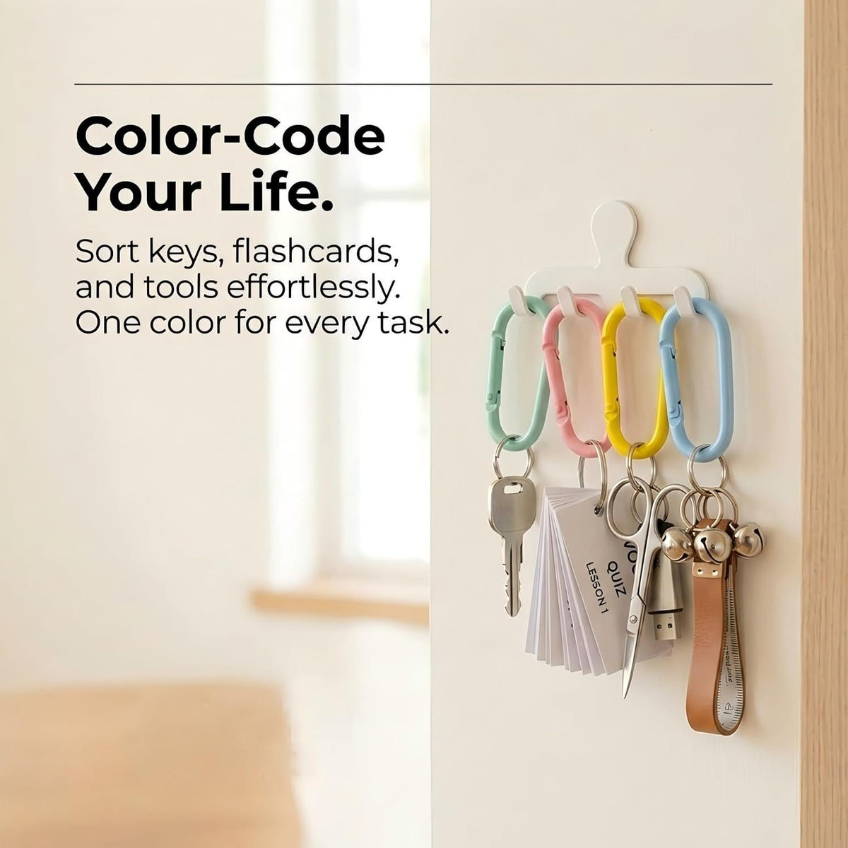 32Pcs Colorful Carabiner Clips,Oval Spring Clips Keychain Clip,Cute Carabiner Aluminum Hook Accessories Snap Link Key Chain Ring Hook
