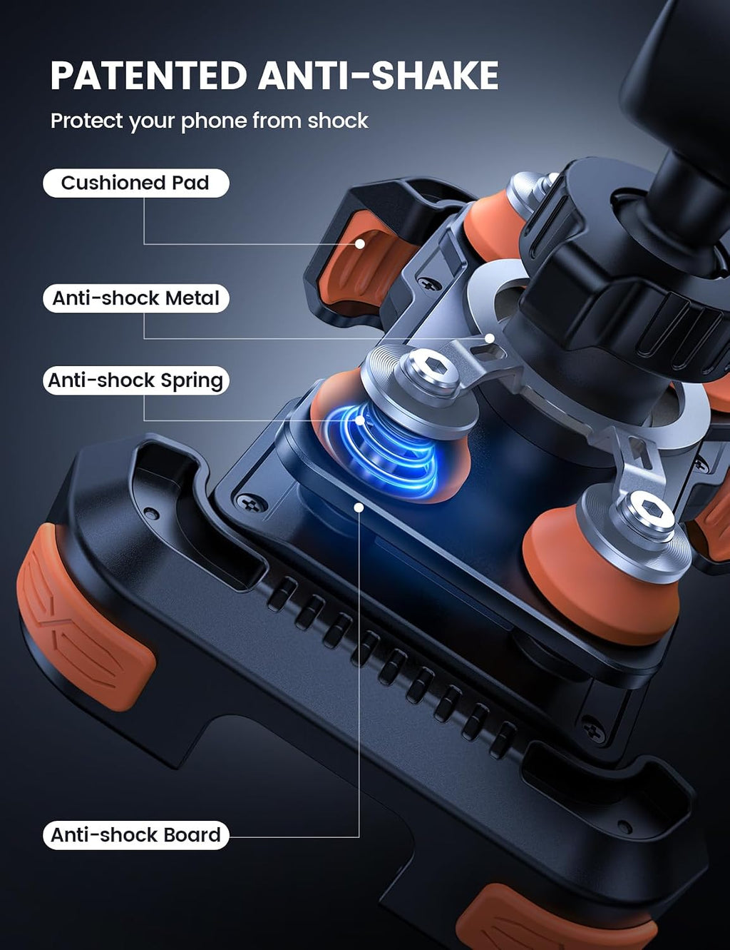 Lamicall Motorcycle Phone Mount Holder with Dual Vibration Dampener
