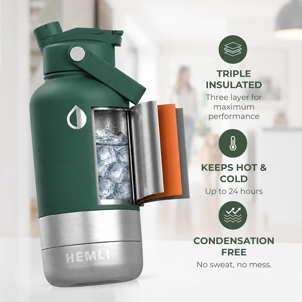 32 oz. Dog Water Bottle, Insulated Dog Travel Water Bottle, Stainless Steel Pet Water Bottle Dispenser Portable Food and Water Bowl for Dogs for Walking Dog Canteen Travel Kit