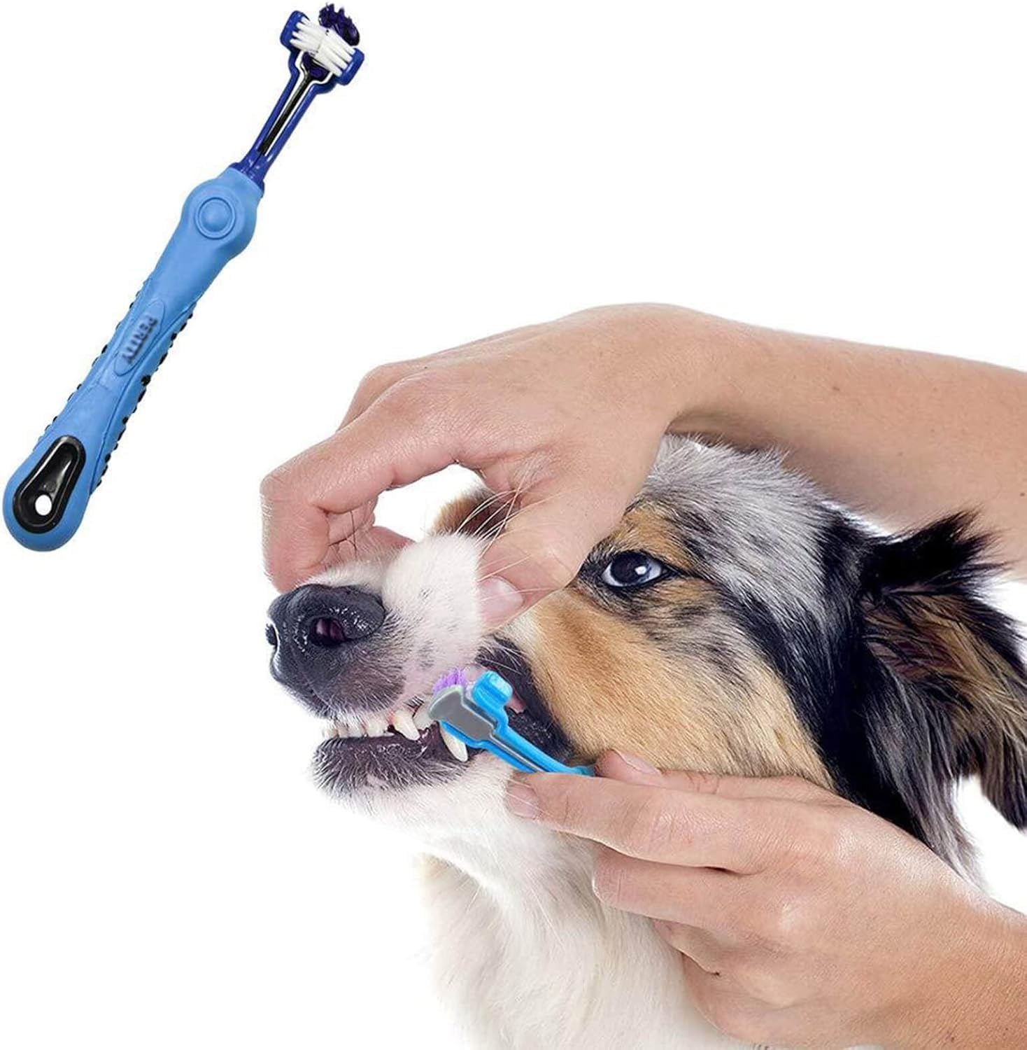 Orgrimmar 8 Pcs 3-Sided Pet Toothbrush Dog Cat Mouth Dental Teeth Care