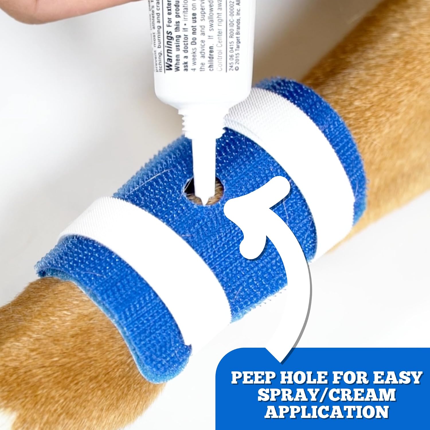 Proud Pet Patches Dog Bandage for Wound Care w/ Peep Hole Cover. Bandages for Dog Hot Spots, Lick Granuloma, Stitches and Wounds. Self Adhesive Wrap Works for Paw, Tail, Legs, Foot for Dogs & Cat