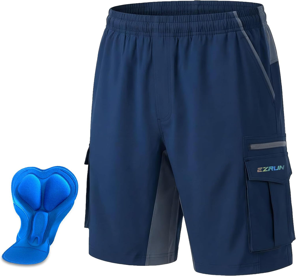 EZRUN Men's 3D Padded Mountain Bike Shorts Quick Dry Cycling Shorts