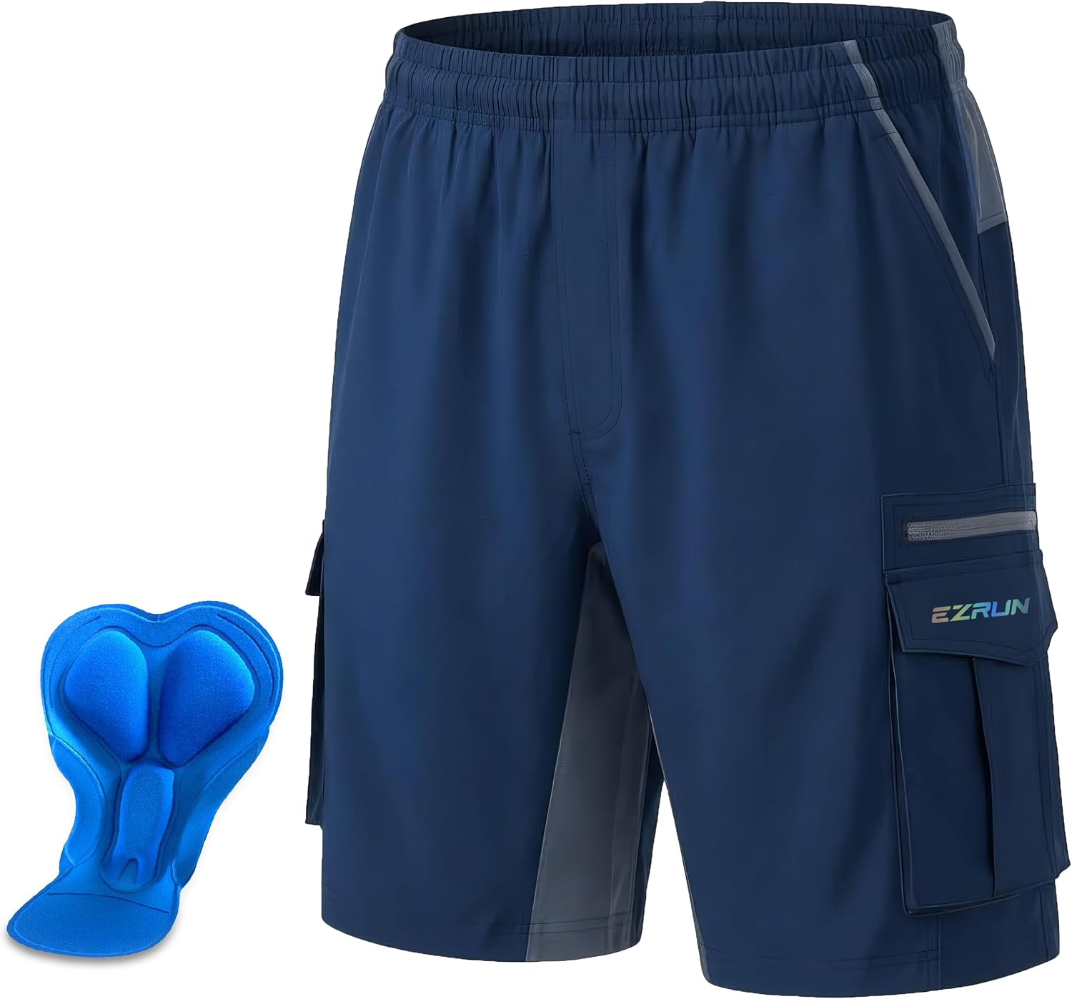 EZRUN Men's 3D Padded Mountain Bike Shorts Quick Dry Cycling Shorts