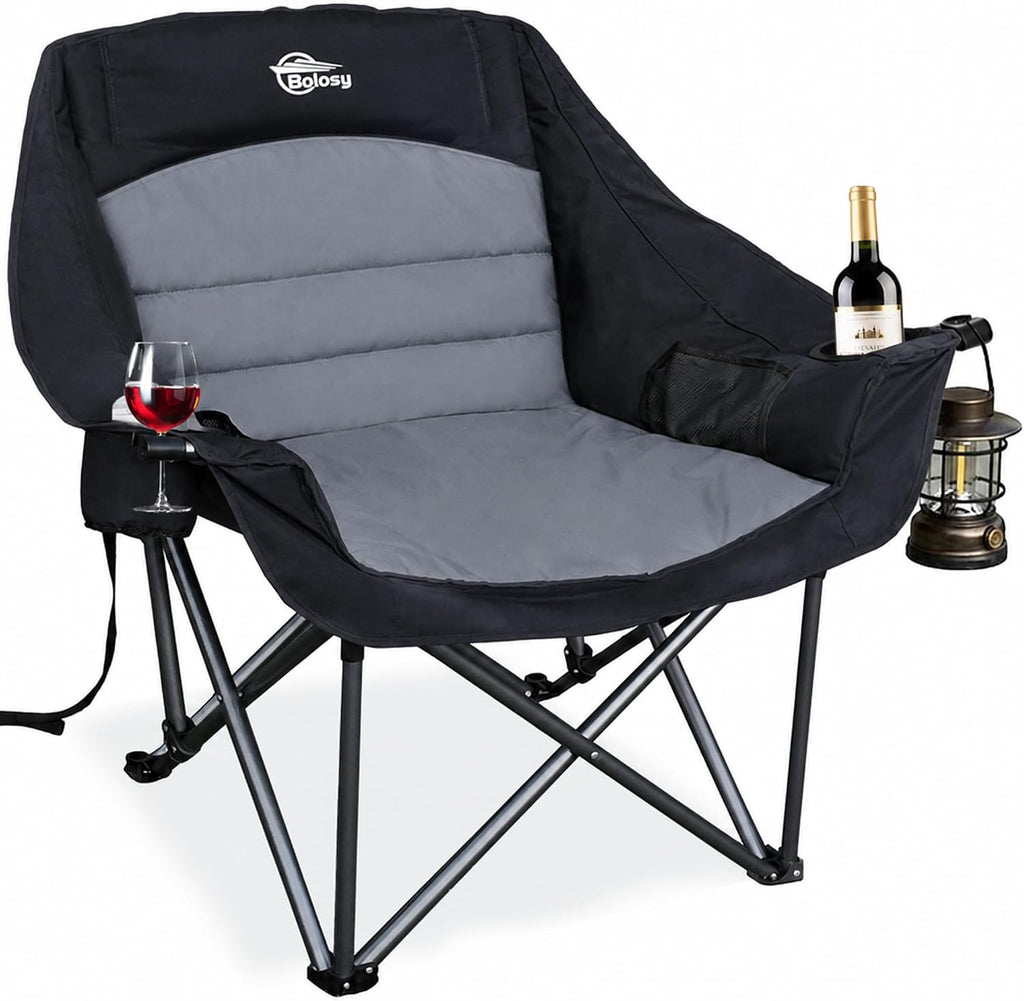 2 Pack Oversized Camping Chairs for Adults Heavy Duty Outdoor Camp Chair