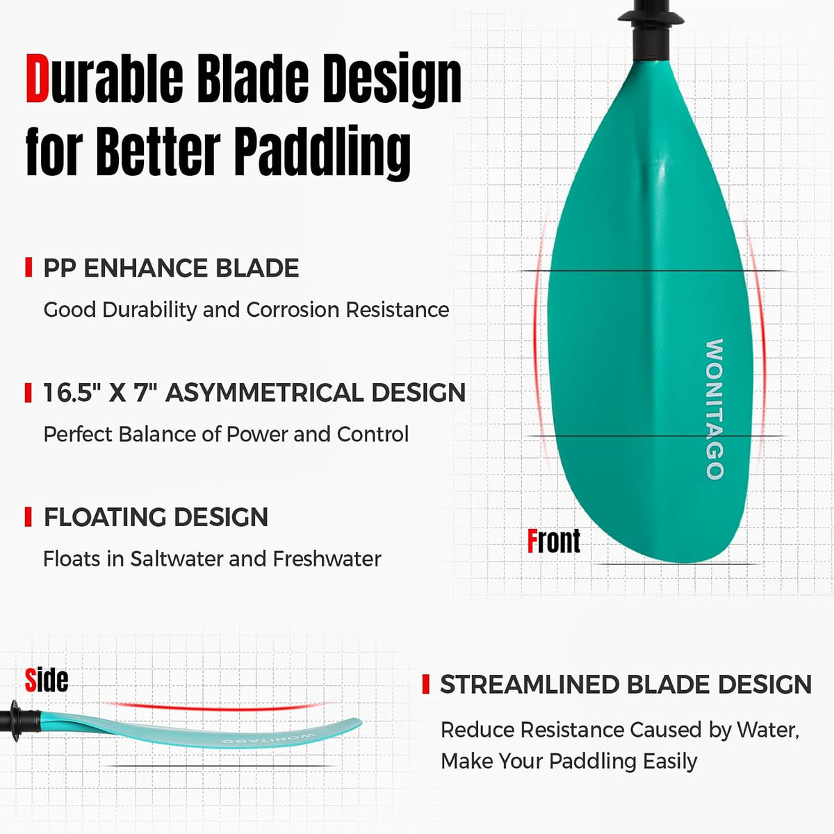 Kayak Paddle, Adjustable and Lightweight Kayaking Oar