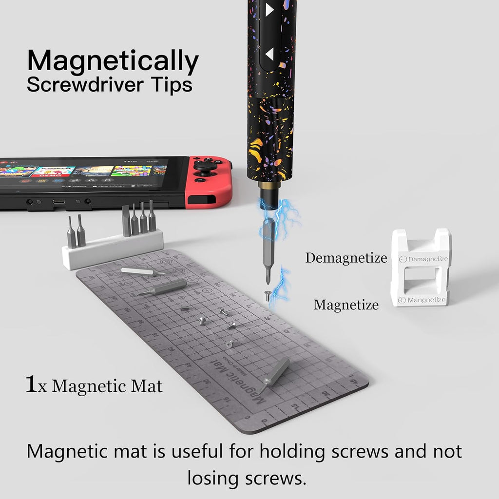 Mini Electric Screwdriver Set,66 in 1 Small Electric Screw Driver Kit with Magnetic Bits,Precision Electric Screwdrivers, Precision Cordless Repair Tool for Phone, Camera, Laptop, Watch