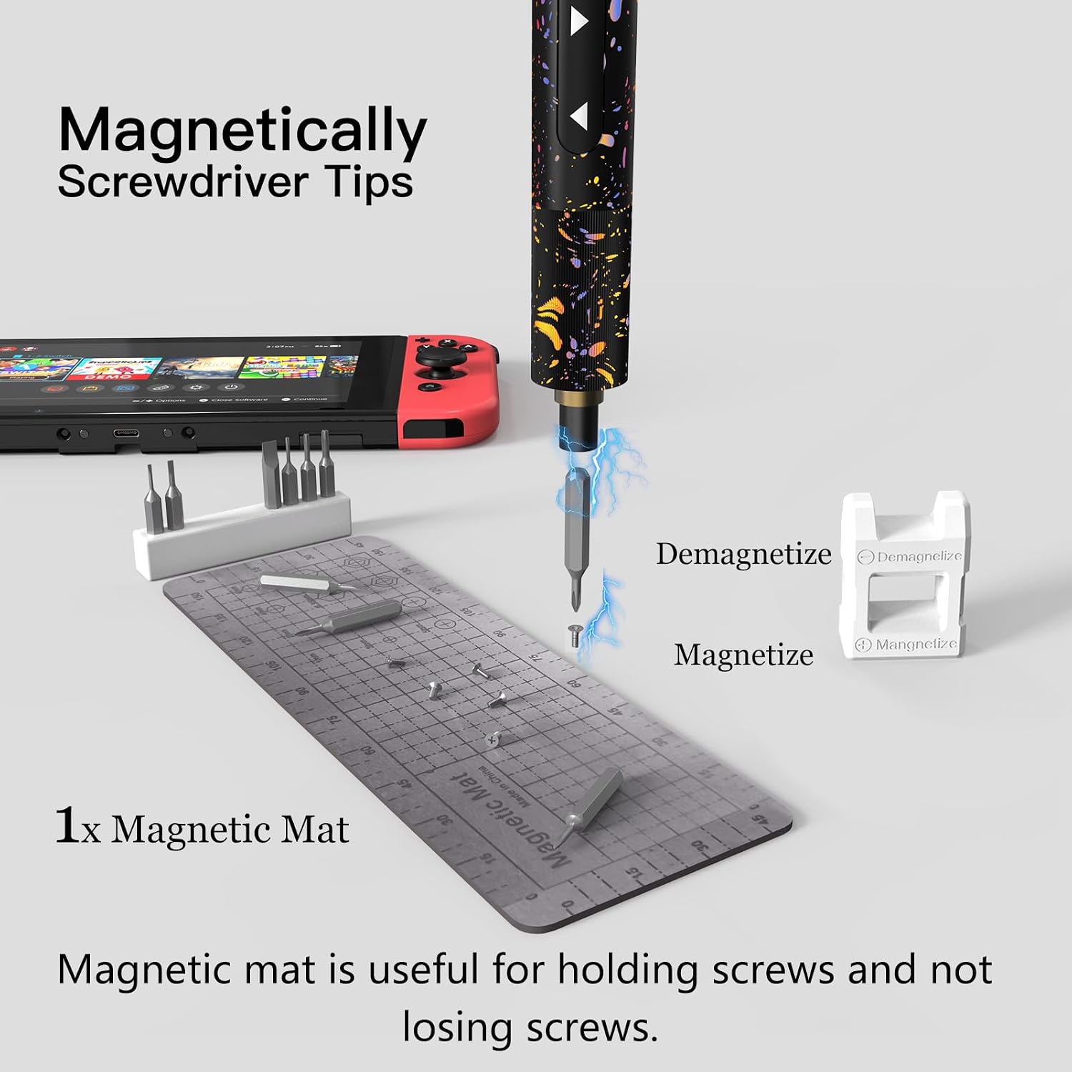 Mini Electric Screwdriver Set,66 in 1 Small Electric Screw Driver Kit with Magnetic Bits,Precision Electric Screwdrivers, Precision Cordless Repair Tool for Phone, Camera, Laptop, Watch