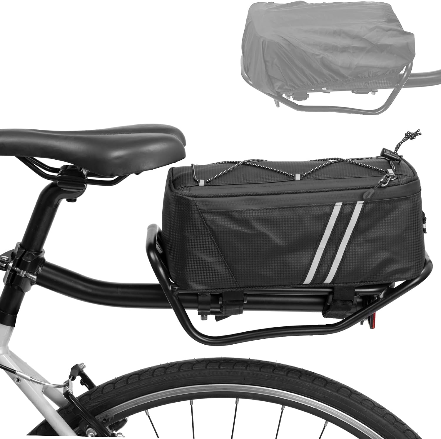 Rear Bike Rack with Quickly Release Camp,Retractable Aluminum Alloy Bicycle Cargo Rack,Thickened Frame and Main Tube for 26"-29" Frames Commuter Carrier,Max Weight 22lb,YONTUO