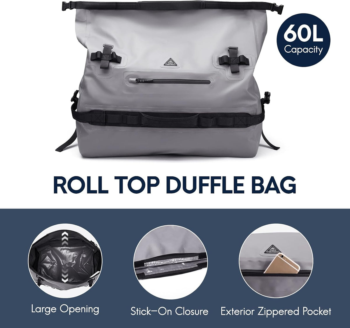 Haimont IPX7 Waterproof Roll-Top Dry Duffel Backpack Bag