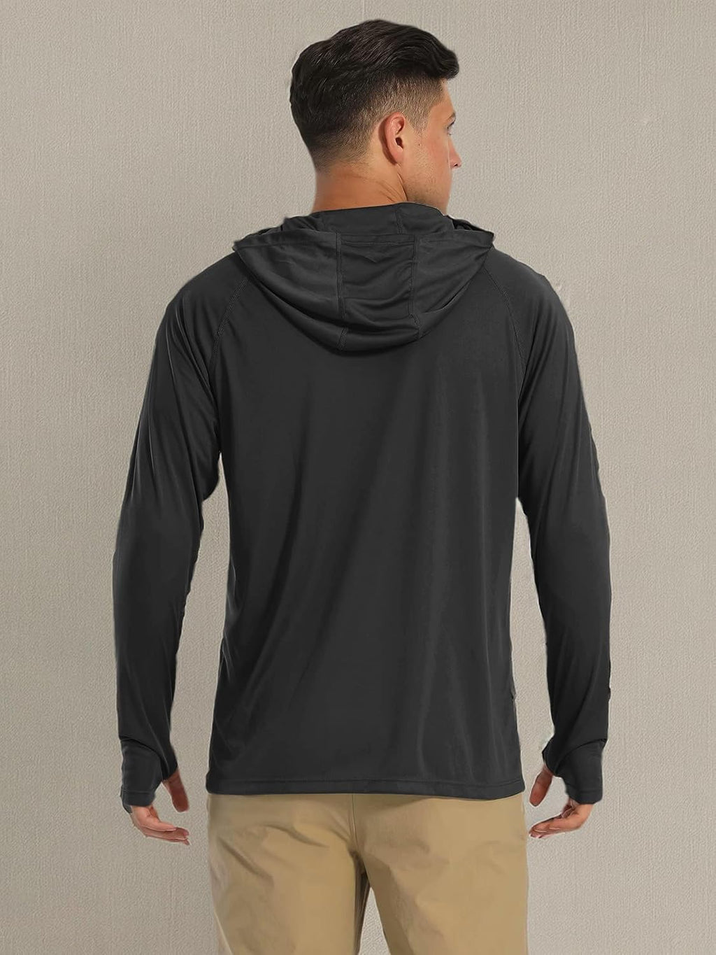 MAGCOMSEN Men's Hooded UPF 50+ Sun Protection T Shirts Long Sleeve Athletic Fishing Shirts Rash Guards