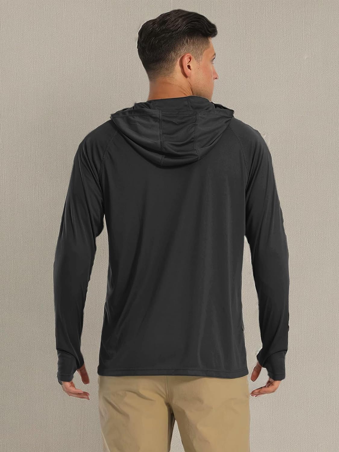 MAGCOMSEN Men's Hooded UPF 50+ Sun Protection T Shirts Long Sleeve Athletic Fishing Shirts Rash Guards