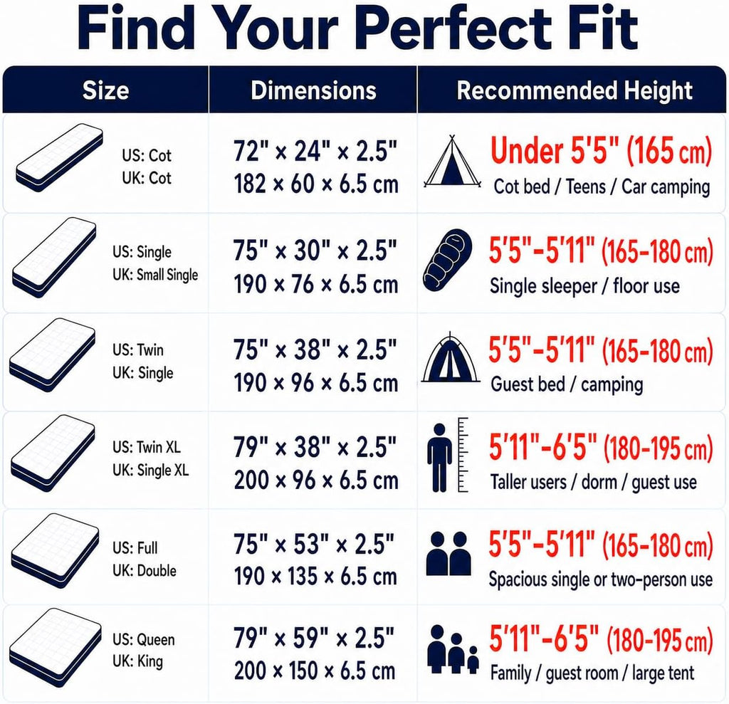 Foam Camping Mattress, Portable Sleeping Pad with Carrying Bag