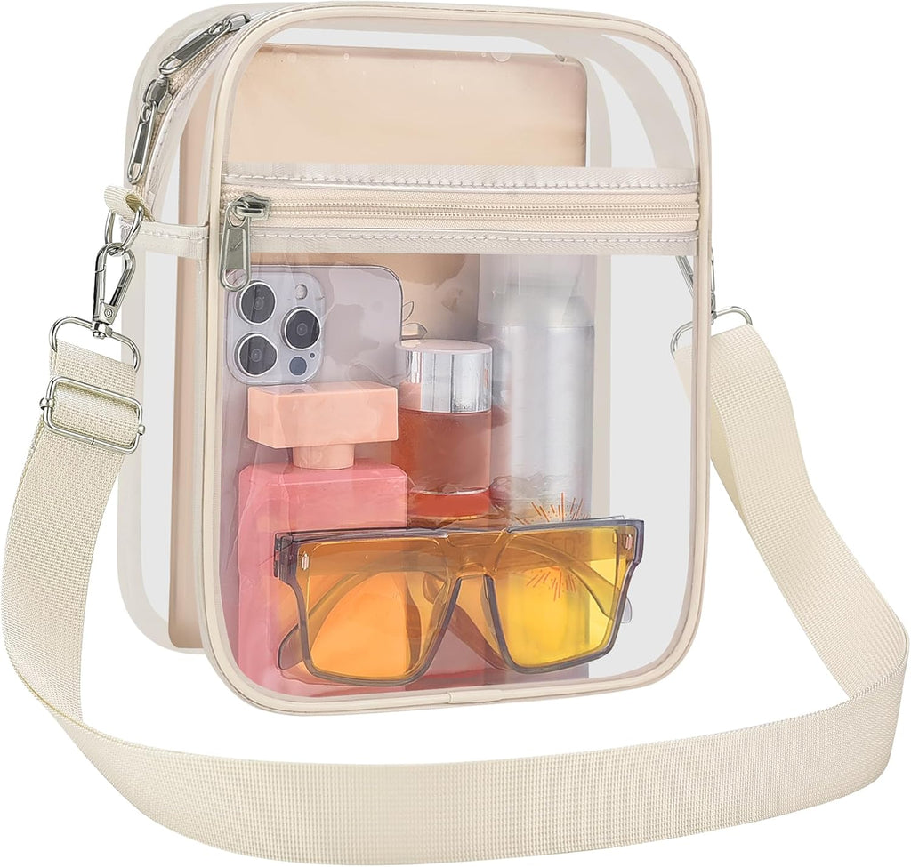 USPECLARE Clear Purse for Stadium Events Transparent Messenger Bag | Stadium Approved Clear Crossbody Bag with Adjustable Straps for Men and Women for Concerts, Game Days, Outdoor Events
