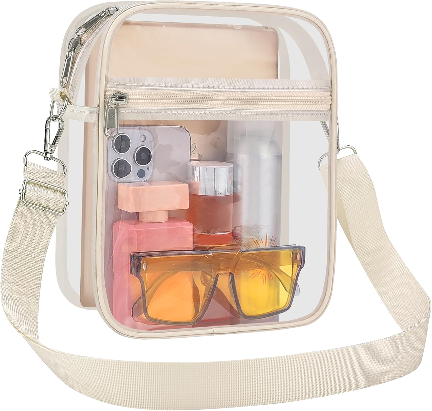USPECLARE Clear Purse for Stadium Events Transparent Messenger Bag | Stadium Approved Clear Crossbody Bag with Adjustable Straps for Men and Women for Concerts, Game Days, Outdoor Events